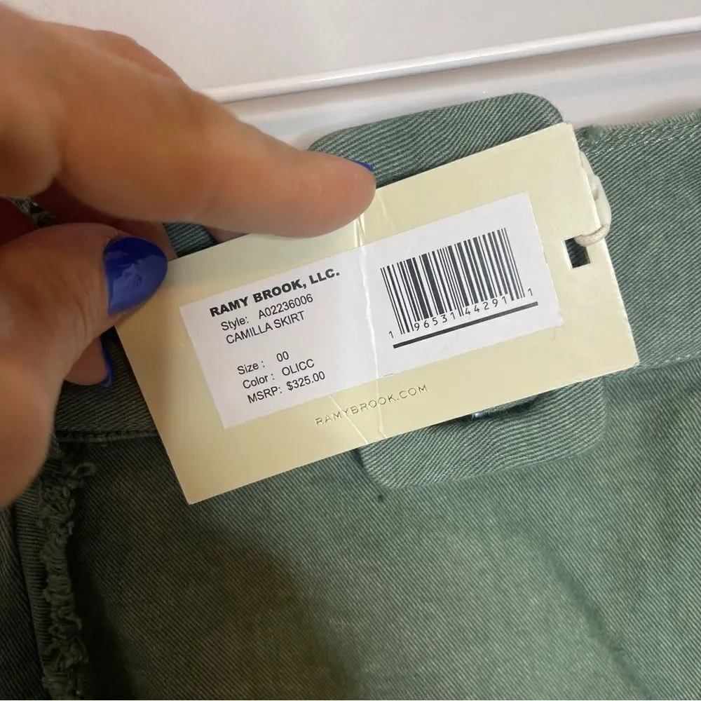 $325 Ramy Brook Camilla Belted Mini Skirt NWT